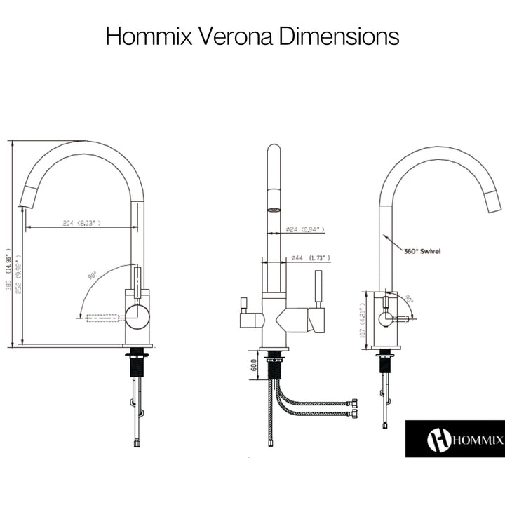 Hommix Verona Chrome 3-Way Tap (Triflow Filter Tap) - Hommix UK