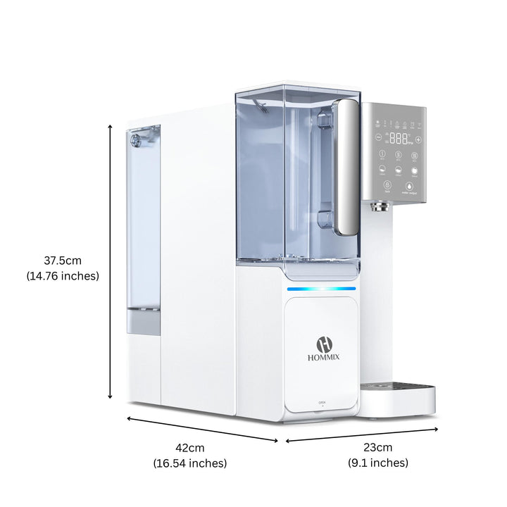 A Hommix zero installation countertop reverse osmosis water purifier