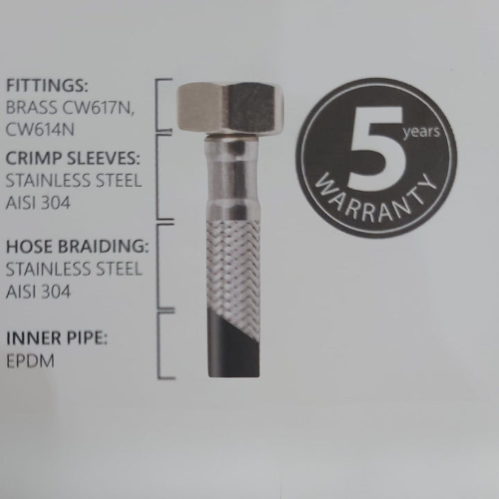 Hommix Rubineta High Pressure Hose 50cm (NP) Female 1/2″ to Male 1/2″