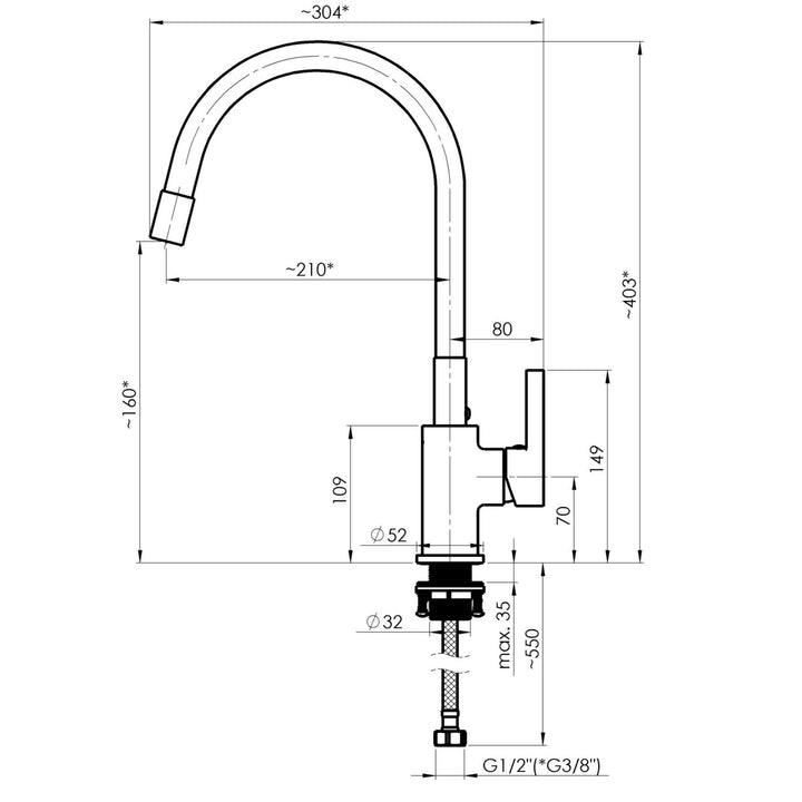 Hommix Rubineta Flexy-33 Kitchen mixer