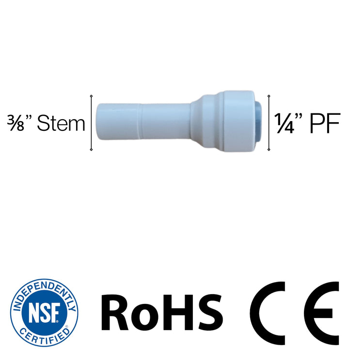 Hommix Double O Ring 1/4" Push fit to 3/8" Stem (Reducing Straight) - Hommix UK