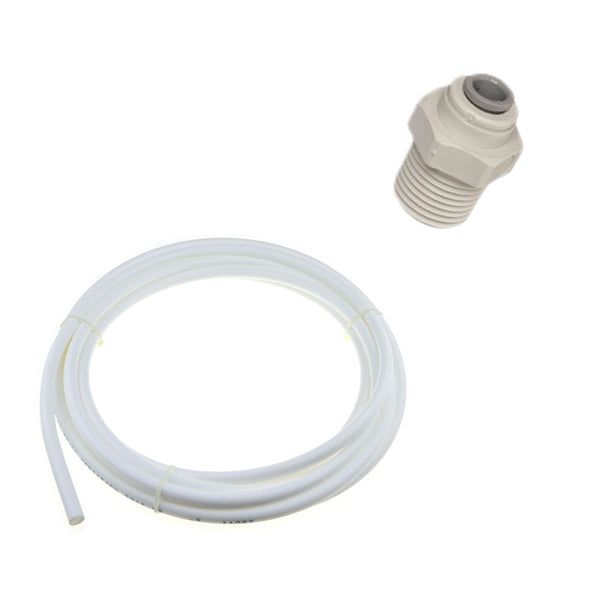 1/2" Male BSP to 1/4" Push Fit Adapter And 1 Metre 1/4" White Tube Pack - Hommix UK