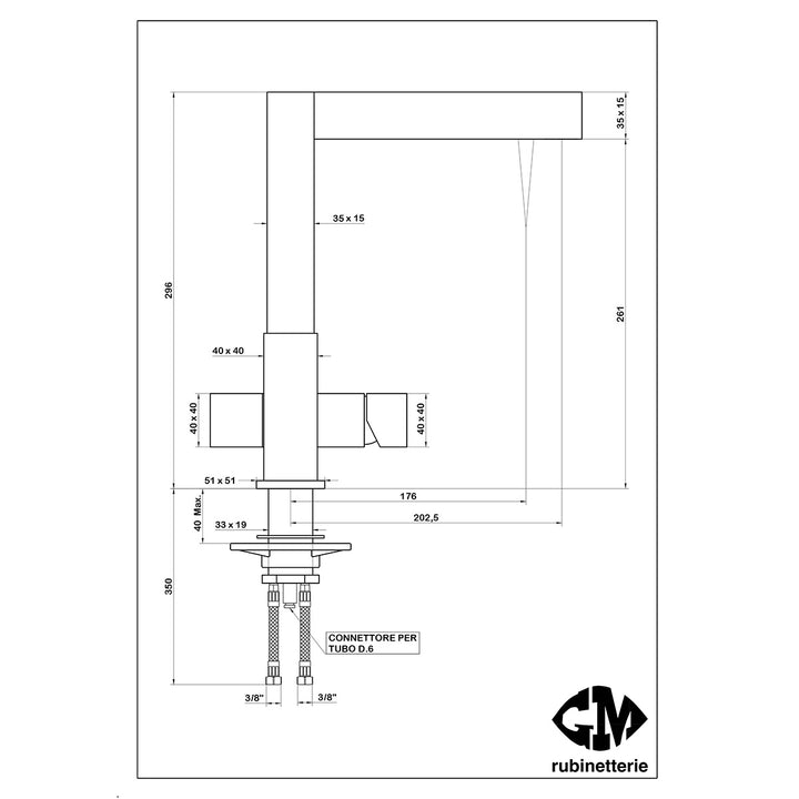 Hommix Modena 3-Way Tap (Tri-Flow) Modern Kitchen Mixer - Hommix UK