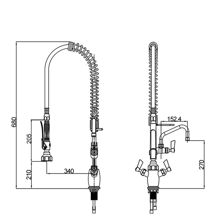 Hommix Udine Commercial Kitchen Pre-Rinse Spray Tap - Hommix UK