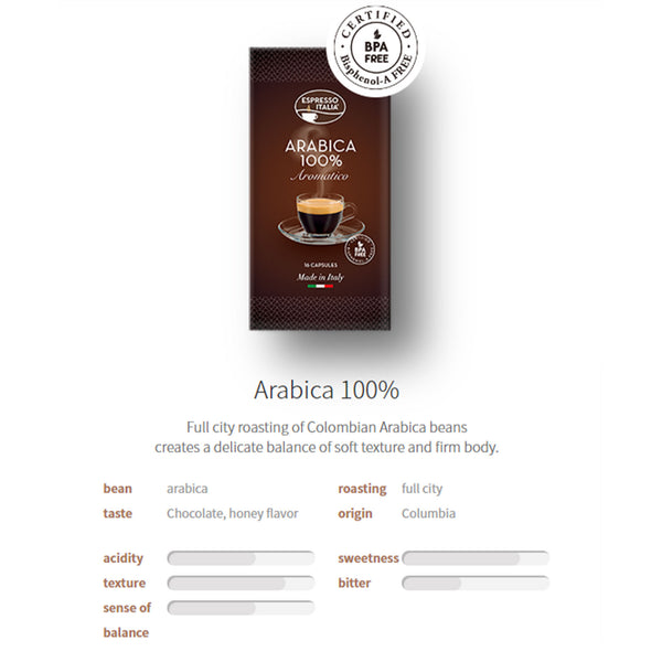 Arabica - Espresso Italia Coffee Pod for Hommix EspressRO (Pack of 16) - Hommix UK