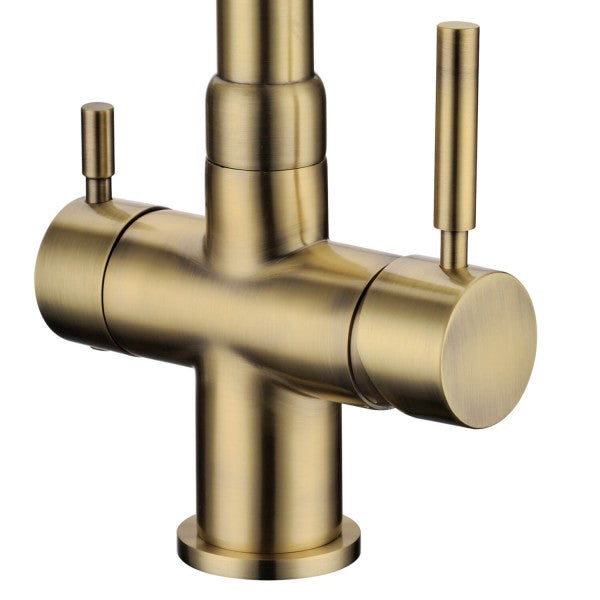 Hommix Berta Brushed Brass 3-Way Tap (Triflow Filter Tap) - Hommix UK