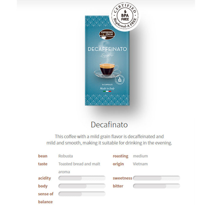 Decaffeinato - Espresso Italia Coffee Pod for Hommix EspressRO (Pack of 16) - Hommix UK