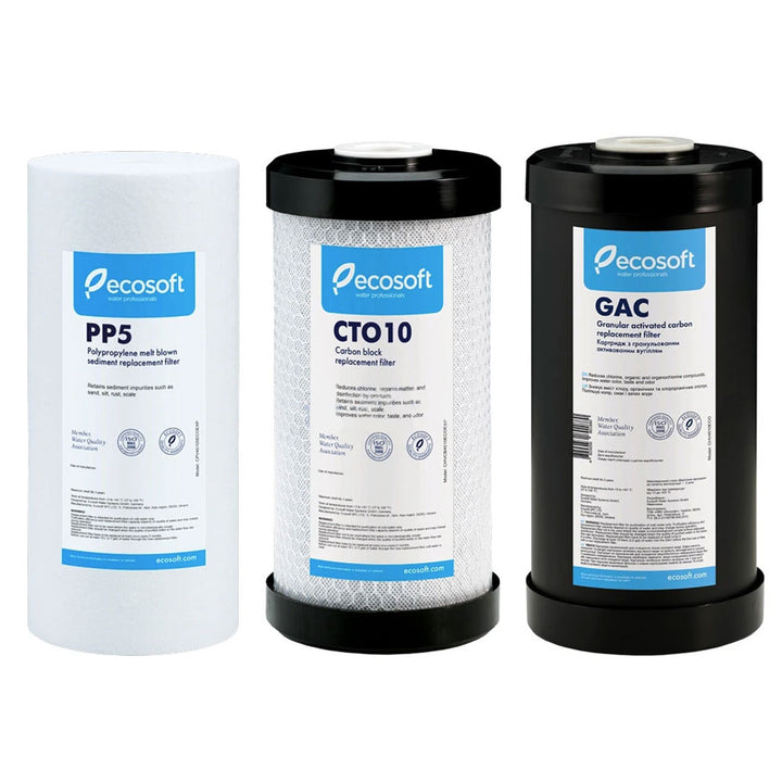 Ecosoft Big Blue 3 Stage Replacement Pack (PP5 + CTO10 + GAC) 4.5" x 10" - Hommix UK