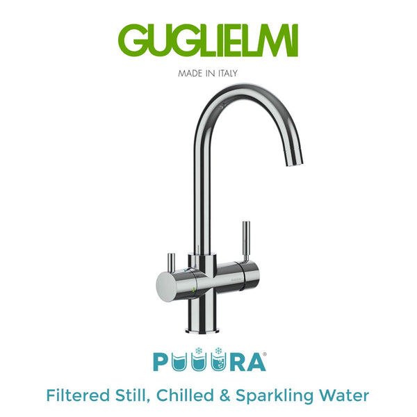 Guglielmi Chrome PURA Filtered Still + Sparkling Kitchen Tap (5-in-1 ) - Hommix UK