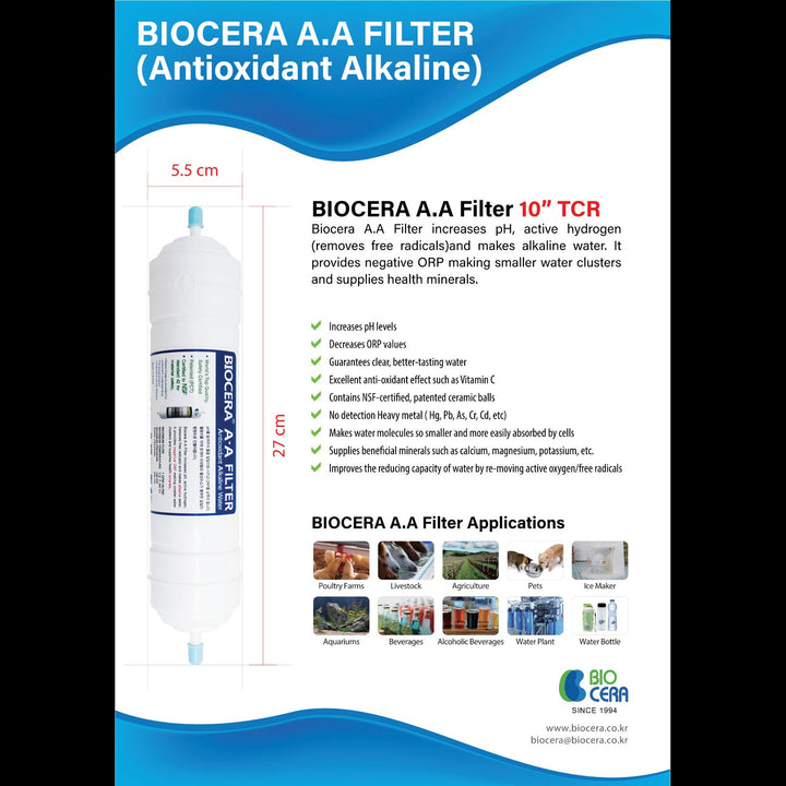 Biocera A.A Filter 10" (Antioxidant Alkaline) - Hommix UK