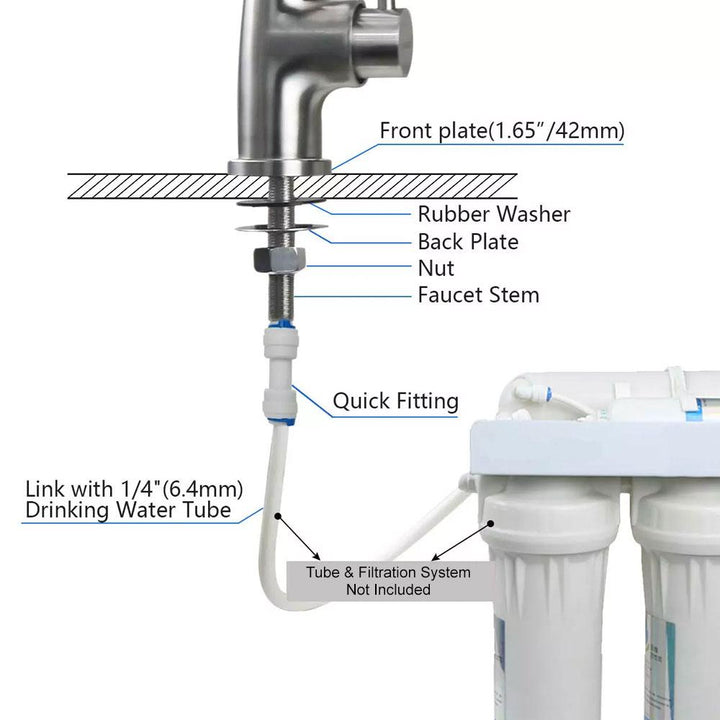 Hommix Lily Chrome 304 Stainless Single Water Dispensing Tap - Hommix UK