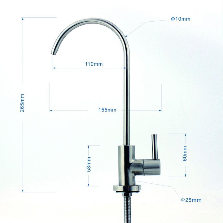 Hommix Lily Chrome 304 Stainless Single Water Dispensing Tap - Hommix UK