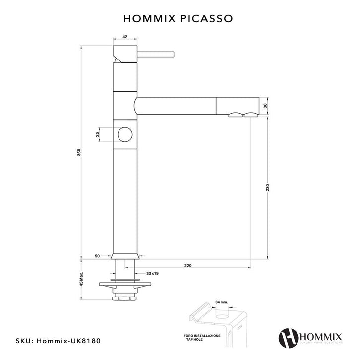 Hommix Picasso Chrome 3-Way Tap (Triflow Filter Tap) - Hommix UK