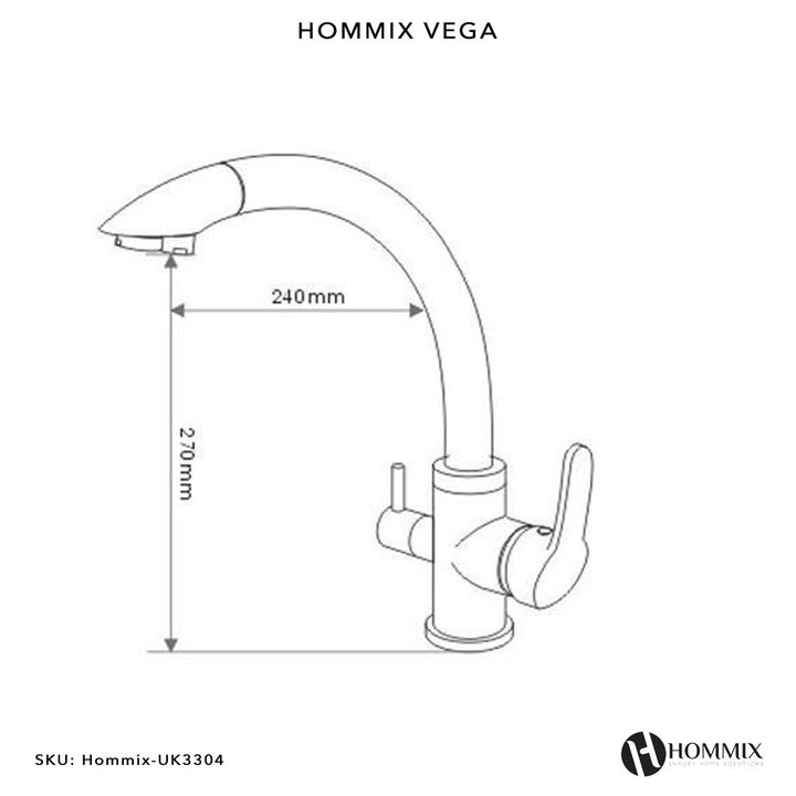 Hommix Vega Chrome 3-Way Tap (Triflow Filter Tap) - Hommix UK