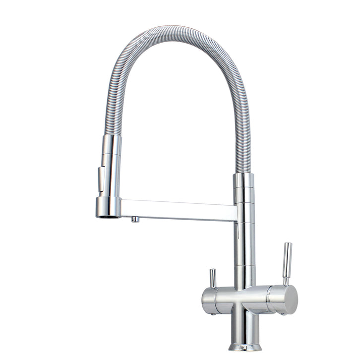 Hommix Savona Chrome Pull-Out Spray-Hose 3-Way Tap (Triflow Filter Tap) - Hommix UK