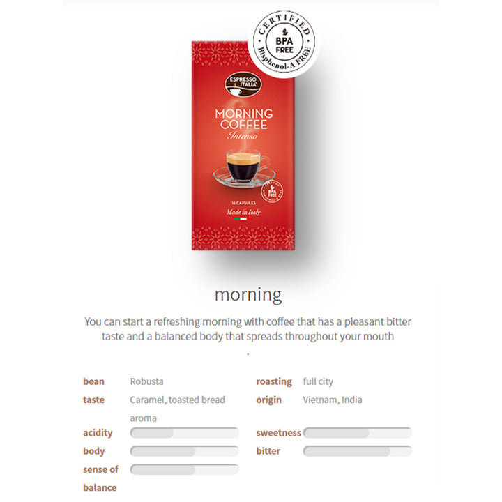 Morning Coffee - Espresso Italia Coffee Pod for Hommix EspressRO (Pack of 16) - Hommix UK