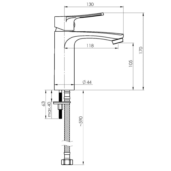 Rubineta Nica-18 Chrome Basin Tap - Hommix UK