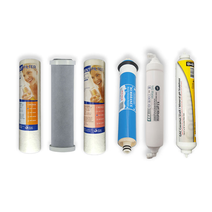 Standard Reverse Osmosis 6 Stage Replacement Water Filter Set with Alkaline - Hommix UK