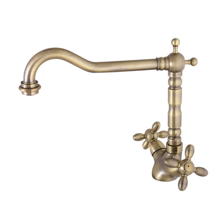Rubineta Venezia-33 Brushed Brass Classic Kitchen Mixer - Hommix UK